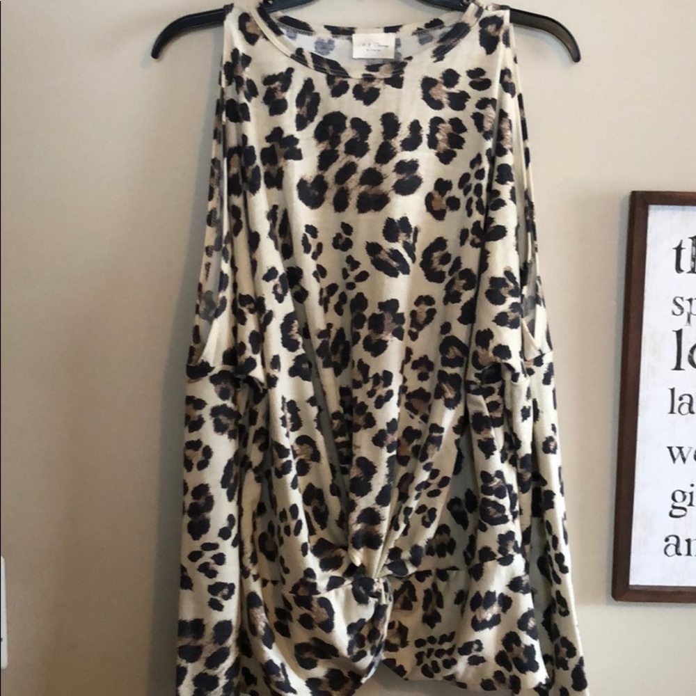 Animal print! Long sleeve shoulder cut outs!